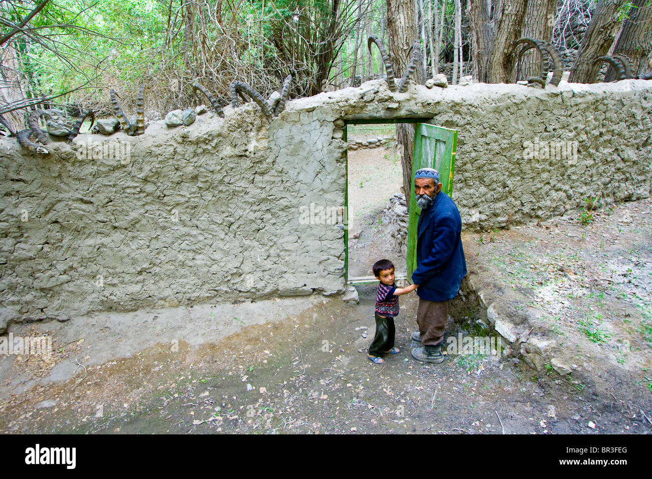 Ismaili Shrine of Shoh Isomuddin in Village of Ptup in Wakhan Valley Tajikistan Stock Photo