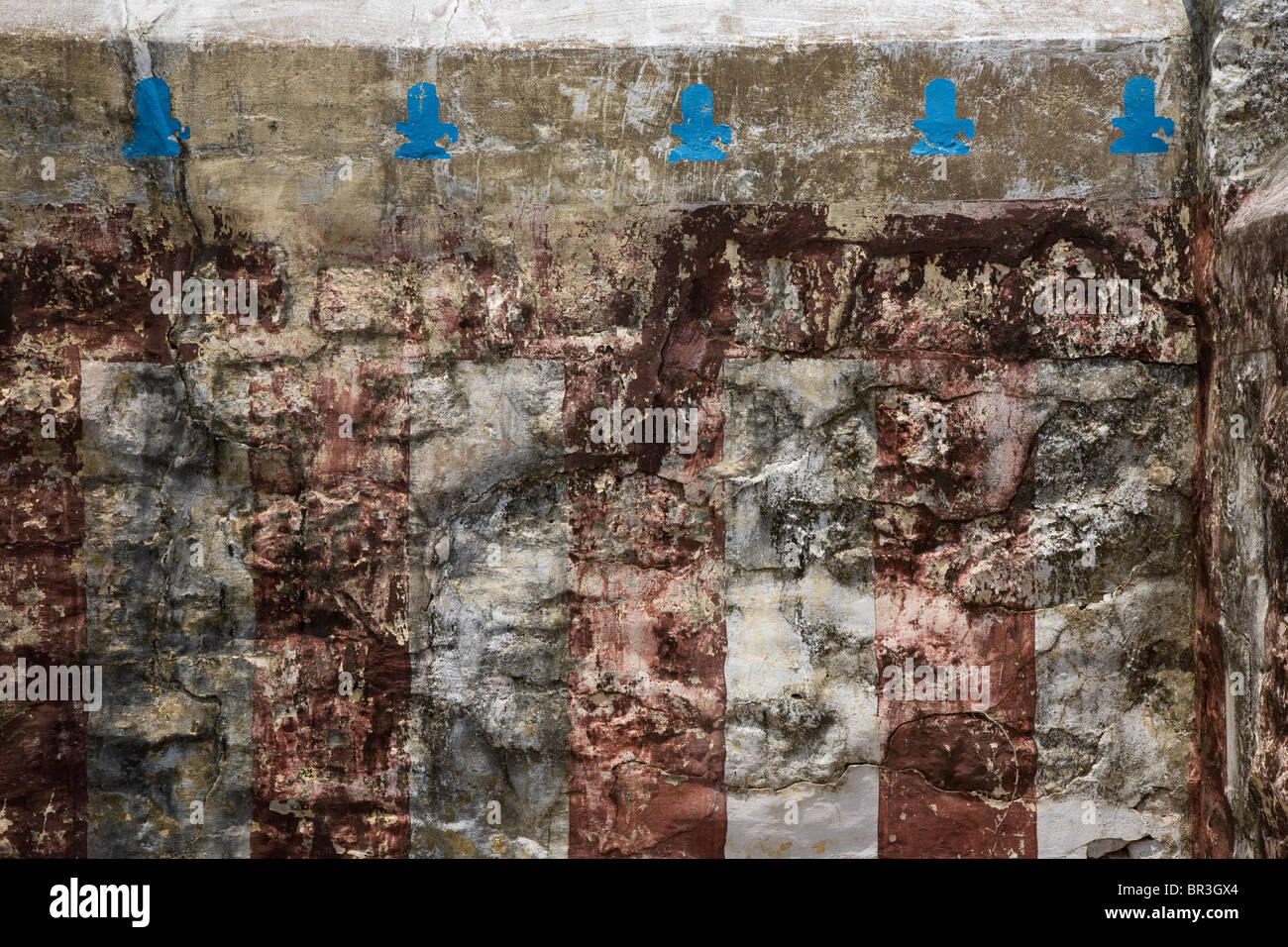 Abstract closeup of colorful wall, Tamil Nadu, India Stock Photo Alamy