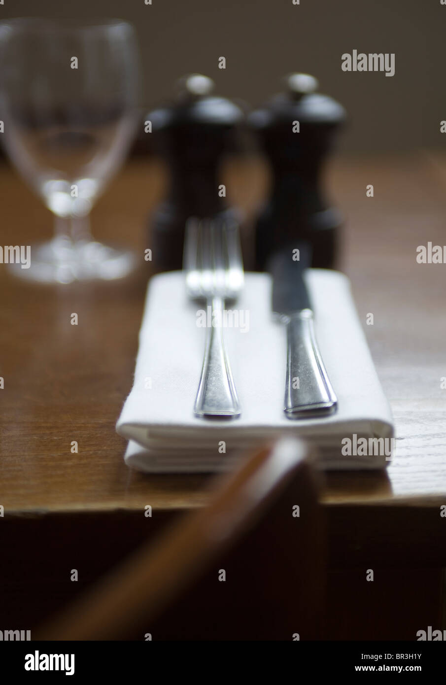 Restaurant Table Setting Stock Photo