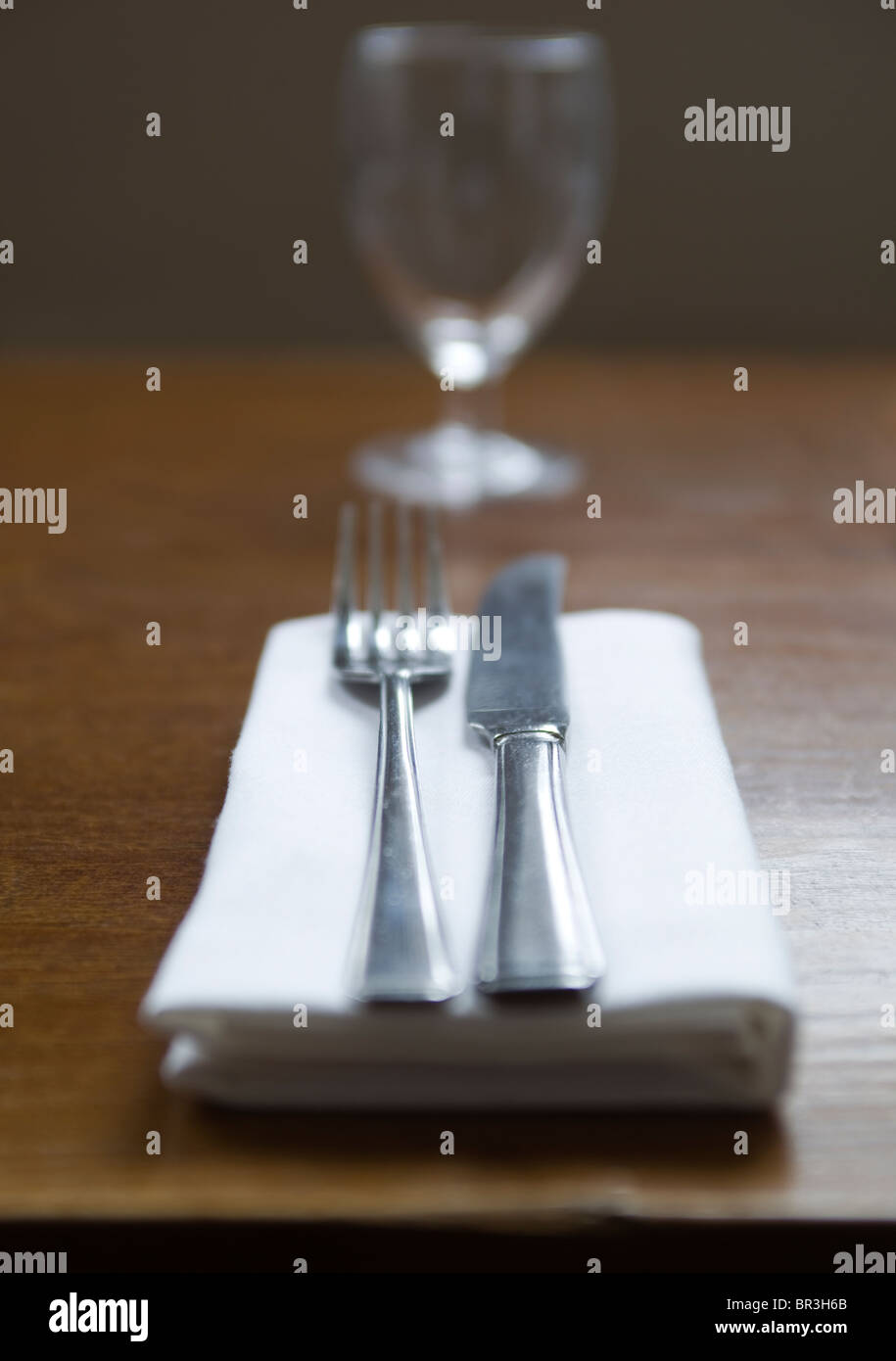 Restaurant Table Setting Stock Photo