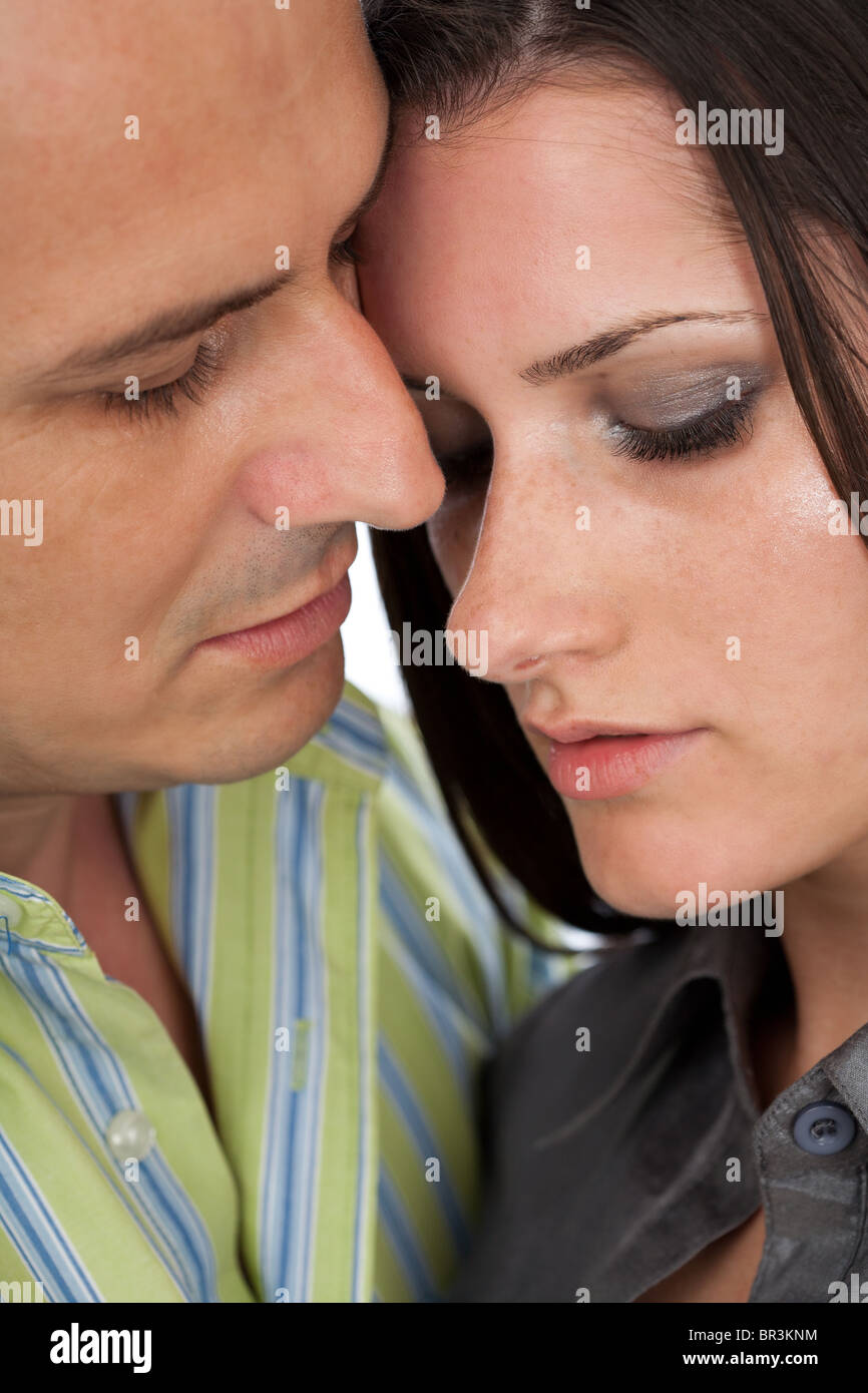 Close up portrait of a young couple Stock Photo - Alamy
