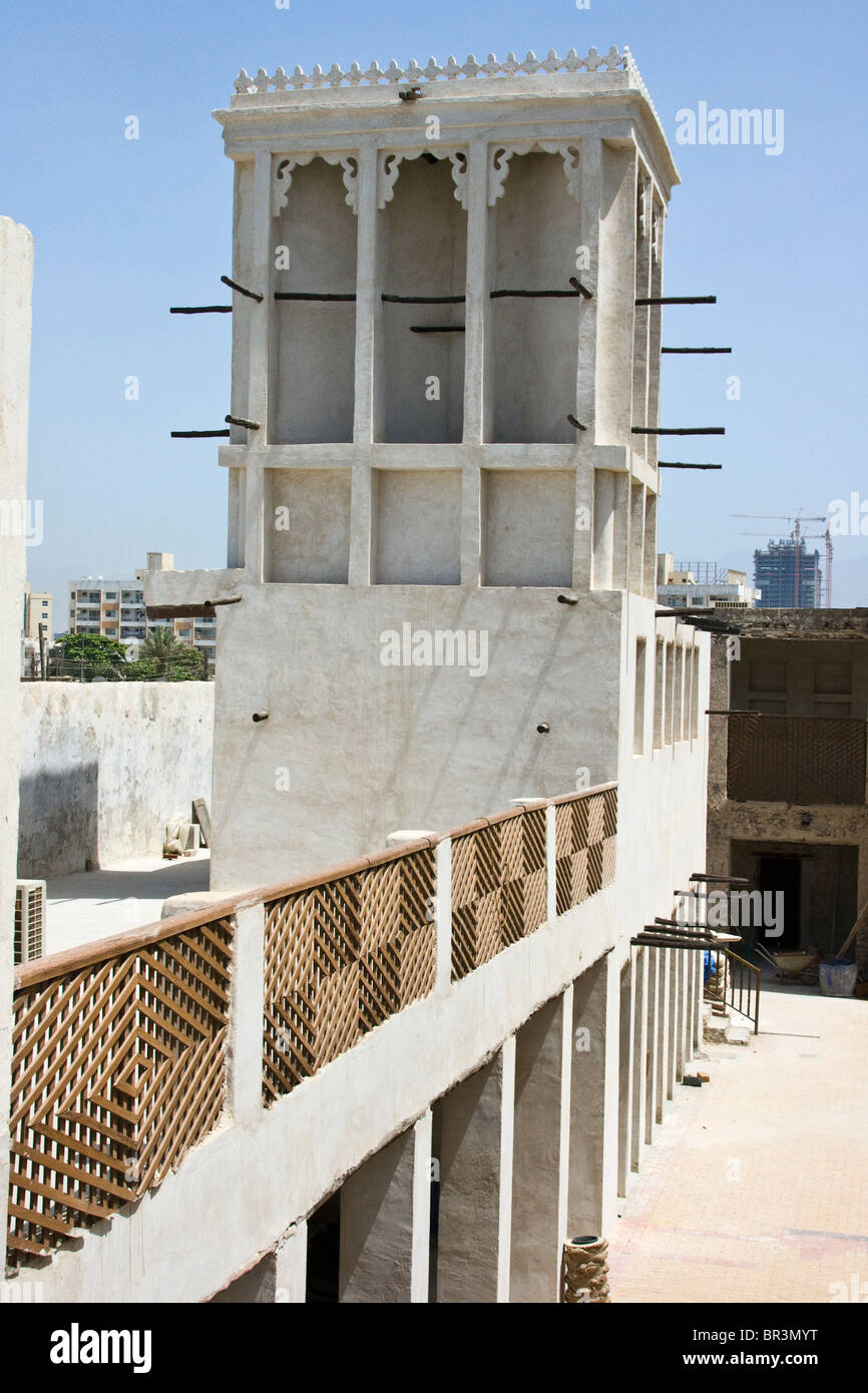 Wind tower in Ras al Khaimah, UAE Stock Photo