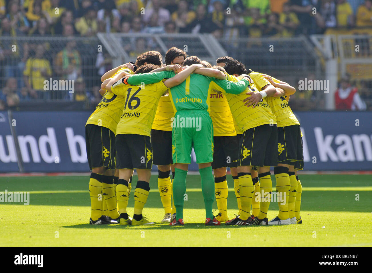 team of Borussia Dortmund, during german Bundesliga match Borussia Dortmund vs VfL Wolfsburg on September 13 2010 Stock Photo