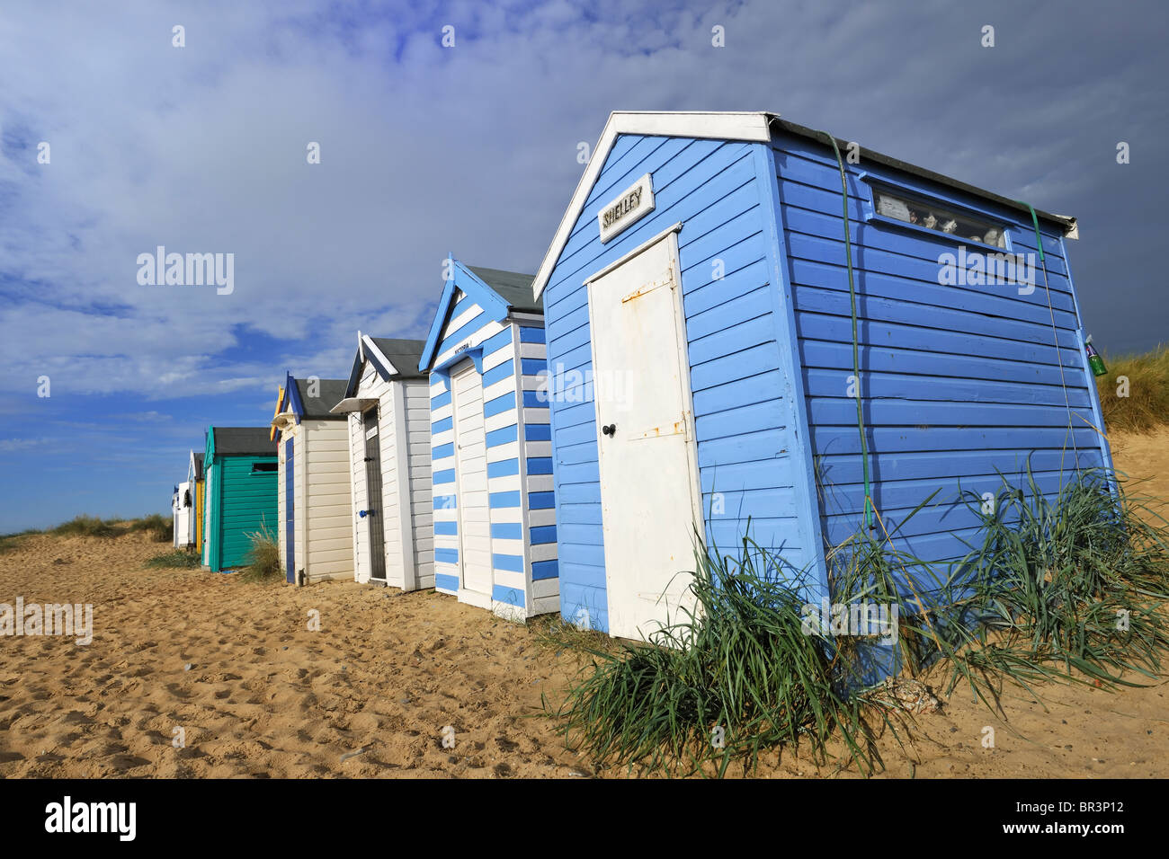 Beach Huts - Southwold, Suffolk Stock Photo