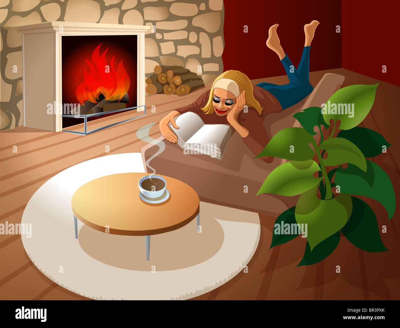 Cartoon Fireplace Stock Photos &amp; Cartoon Fireplace Stock Images - Alamy