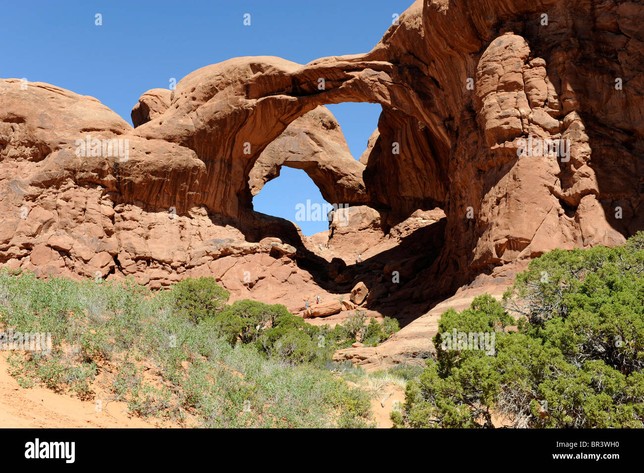 Double Arch Arches National Park Moab Utah Stock Photo Alamy