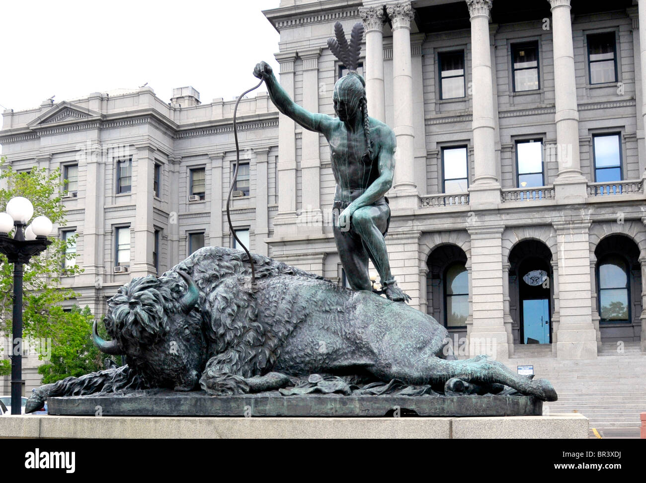 Closing Era Statue at State Capitol Building Denver Colorado Stock