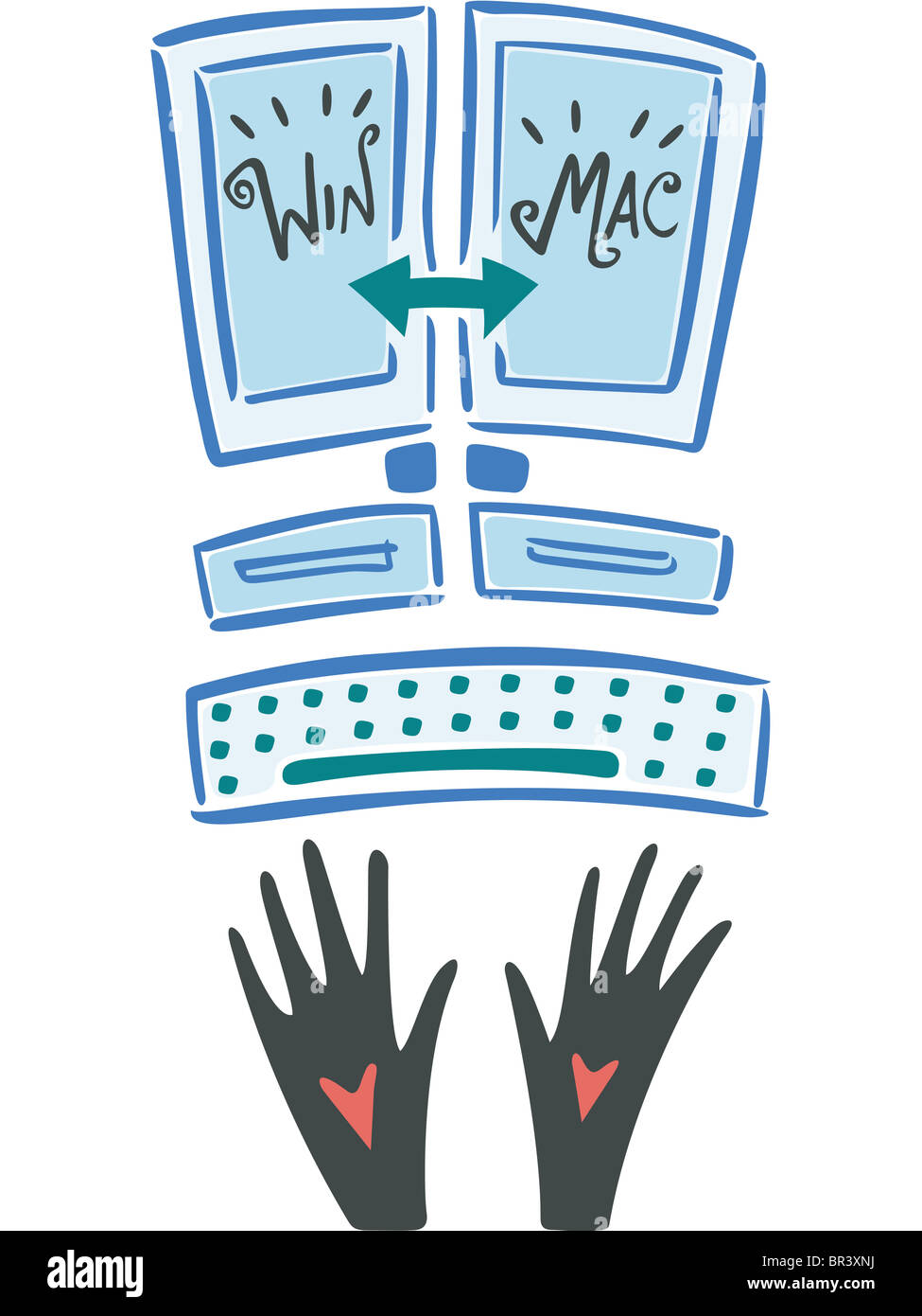 Windows vs Mac computers Stock Photo Alamy