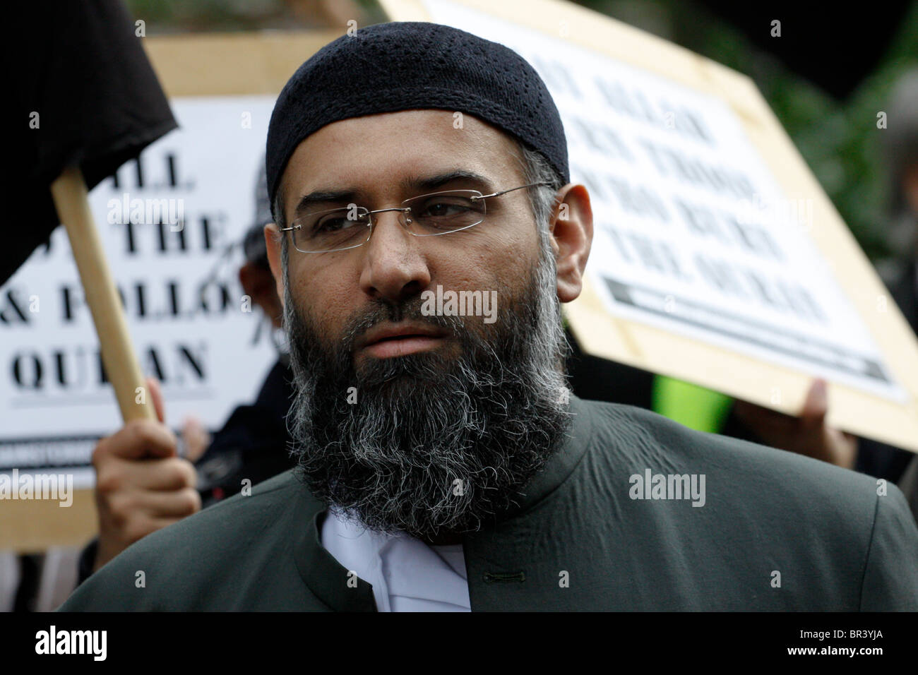 Anjem Choudary of the Muslims Against Crusades (MAC) group formerly of Islam4UK, September 11th 2010 Stock Photo