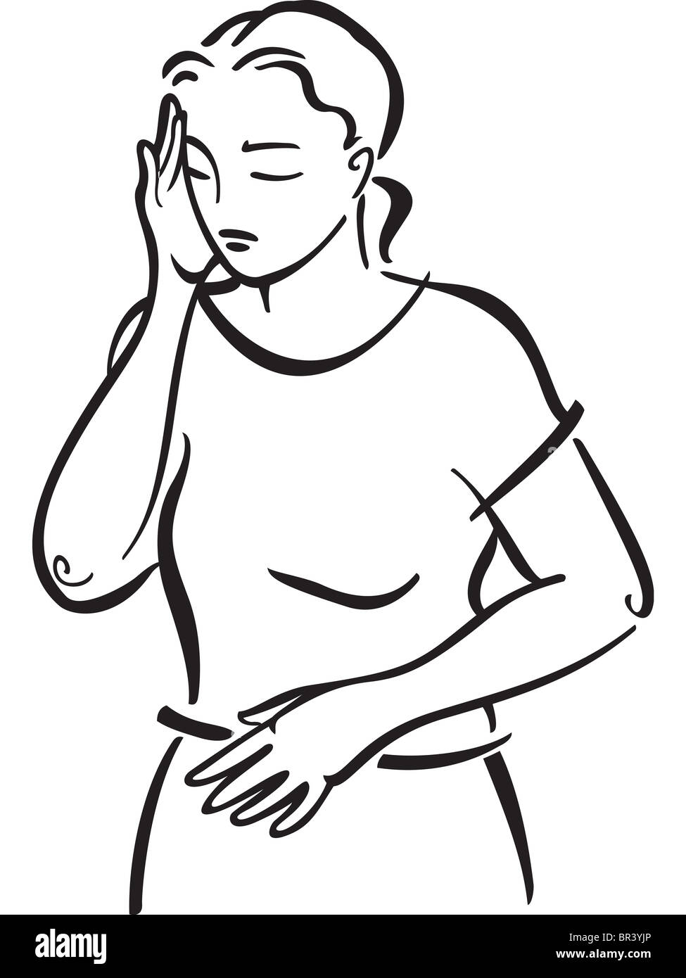 Abdominal pain woman Black and White Stock Photos & Images Alamy