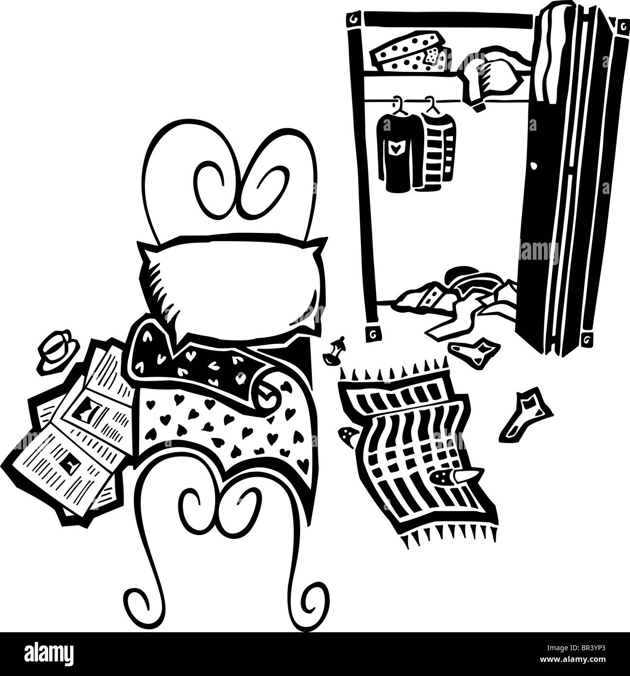 Messy Bedroom Black And White Stock Photos Images Alamy