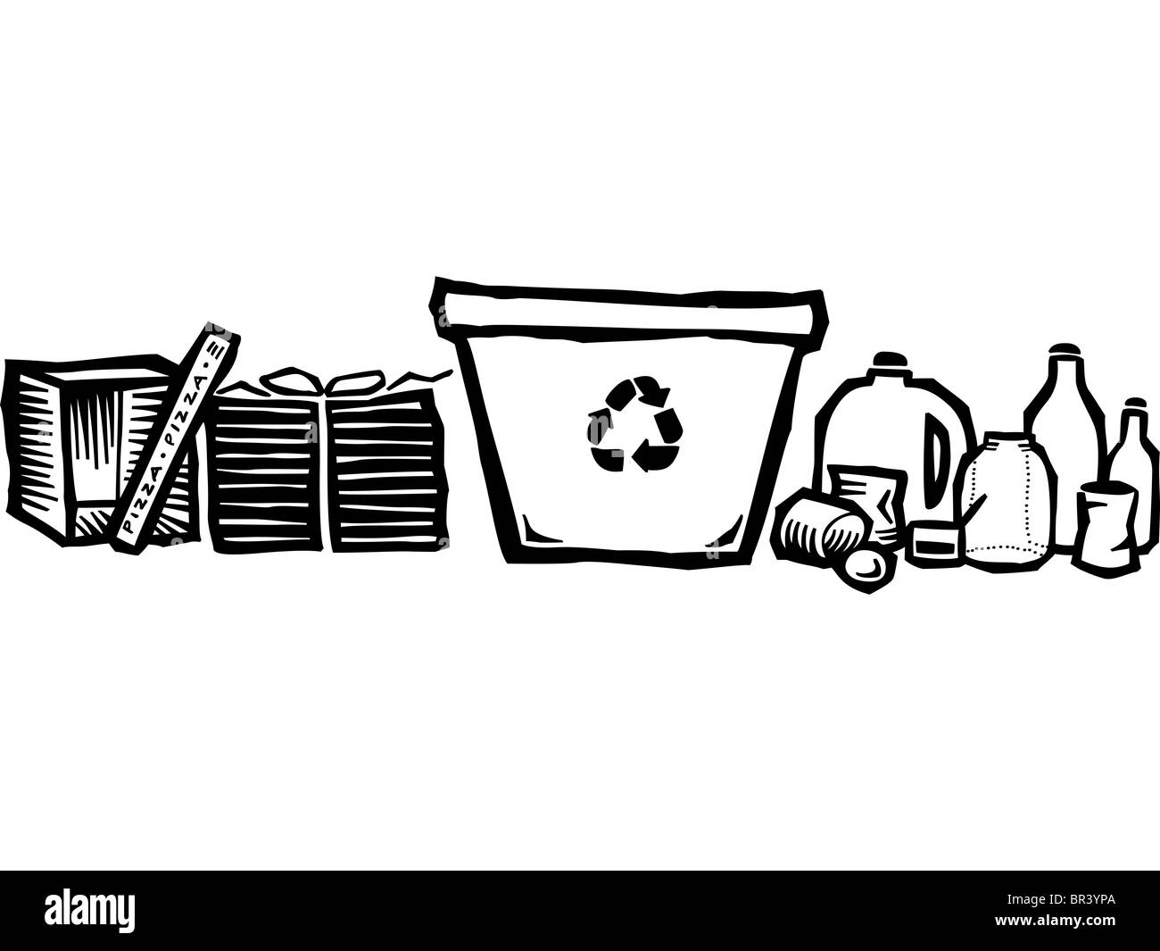 Recyclables next to a recycling bin Stock Photo Alamy