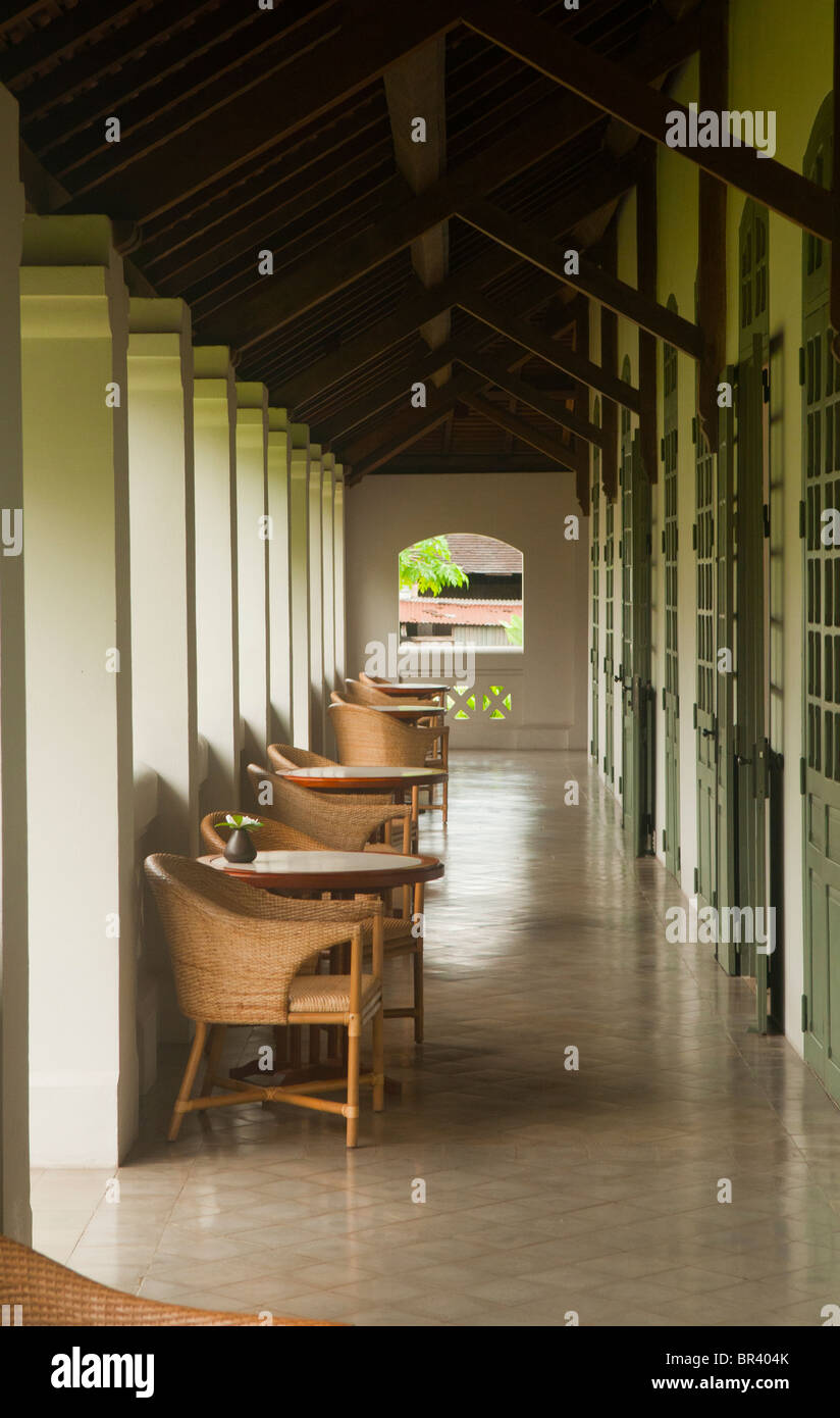 elegant French colonial style resort in Luang Prabang, Laos Stock Photo