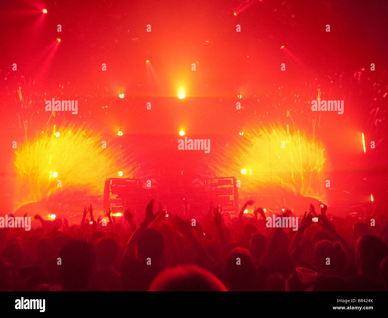 A crowd of people at a concert at The Roundhouse in London Britain Stock Photo