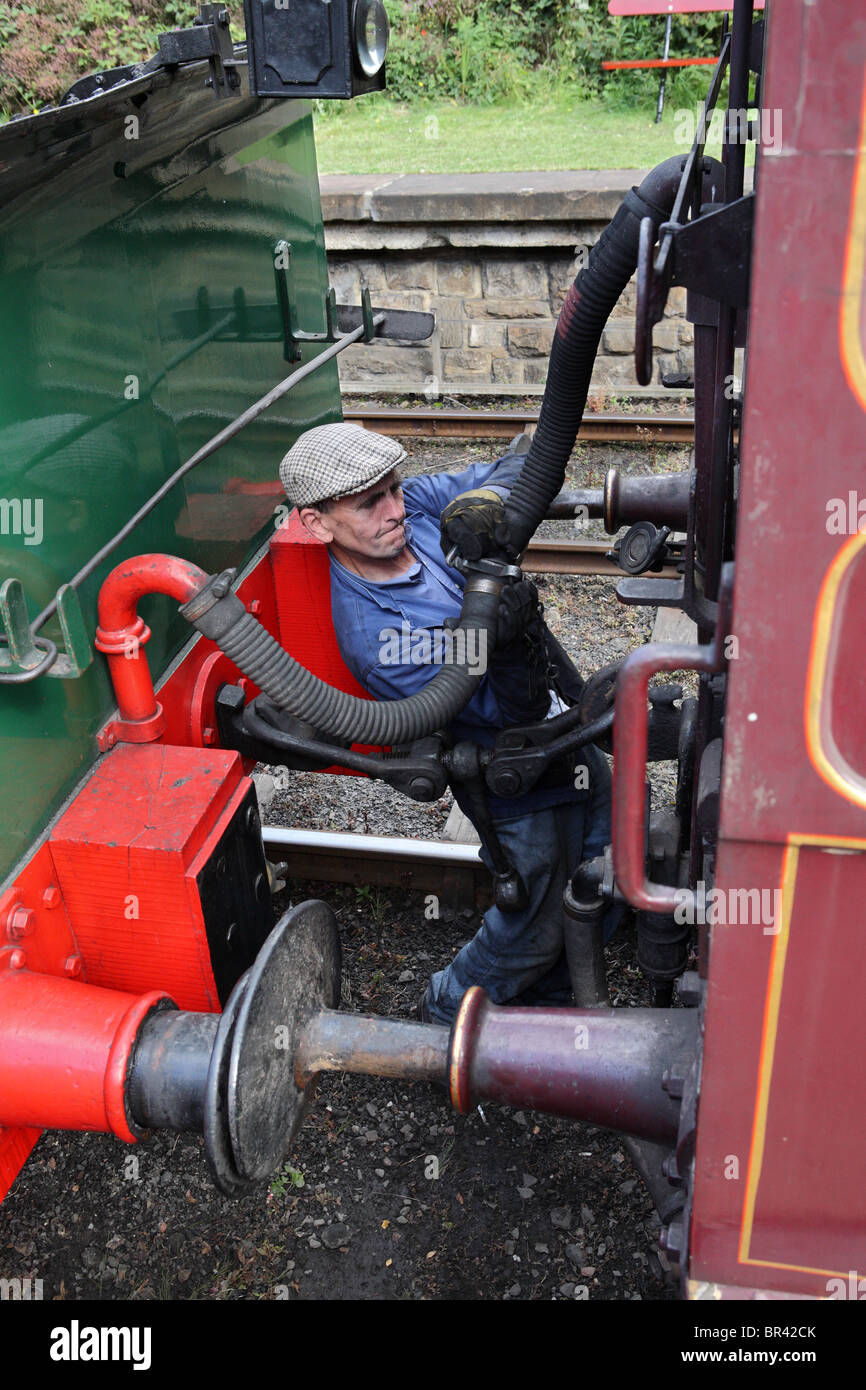 Steam train buffers steam railway High Resolution Stock Photography and