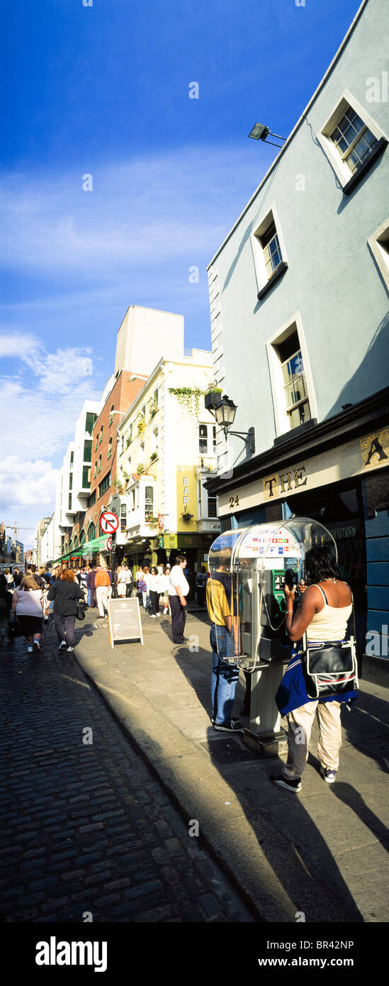Dublin, Co Dublin, Ireland, Telephone Kiosk In Temple Bar Stock Photo