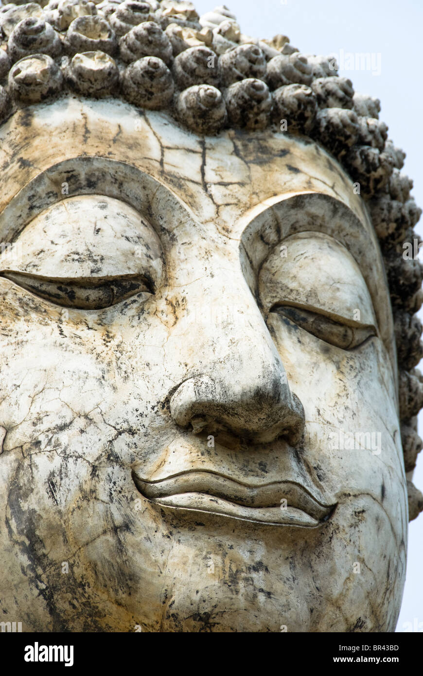 Face of a Buddha statue in Thailand Stock Photo