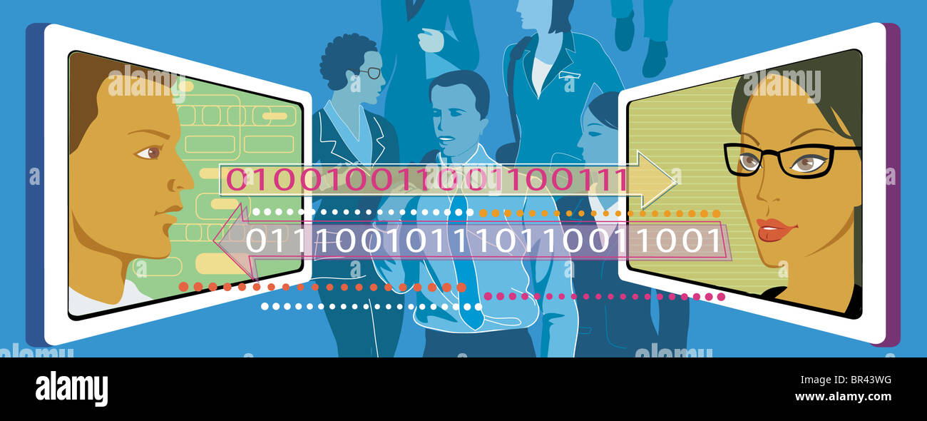 talking in computer code Stock Photo Alamy