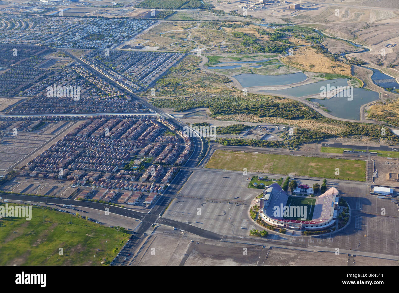 Sam Boyd Stadium, Las Vegas, USA, aerial photo Stock Photo