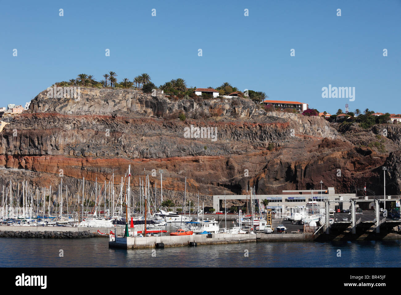 Harbour and Parador Hotel in San Sebastián de la Gomera, Canary Islands, Spain, Europe Stock Photo