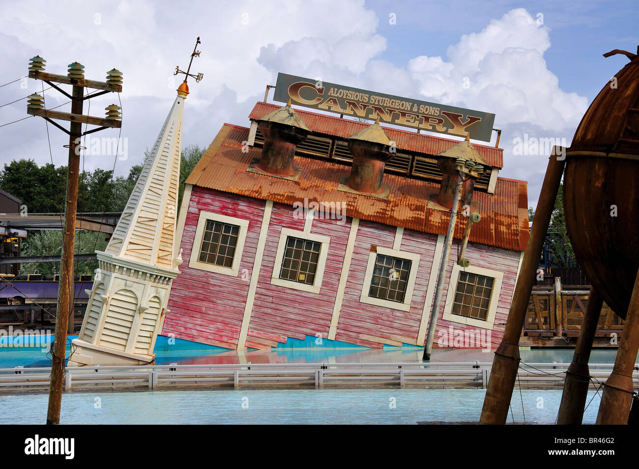 Tidal Wave log flume ride, Thorpe Park Theme Park, Chertsey, Surrey