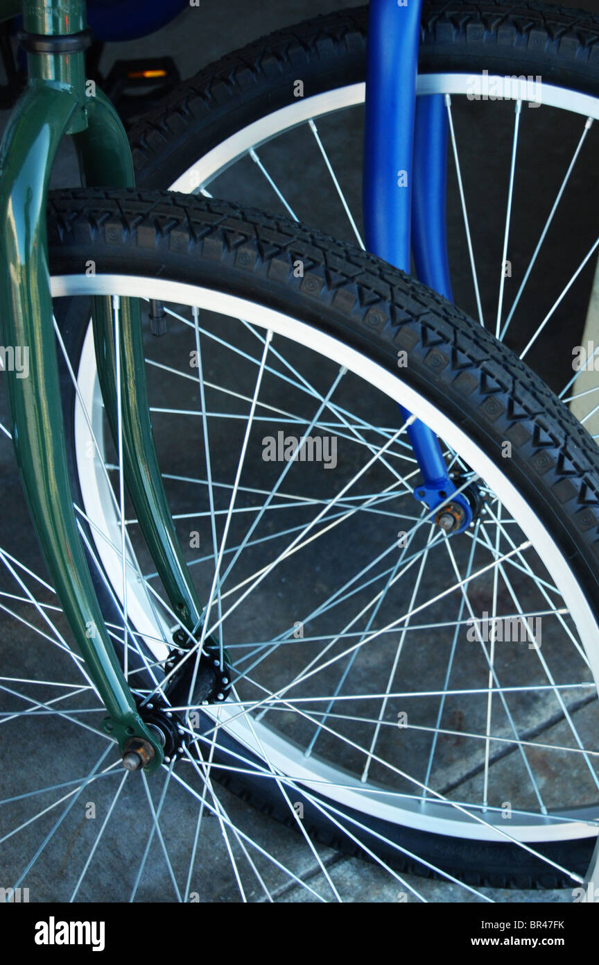 Bicycle tires and spokes Stock Photo Alamy
