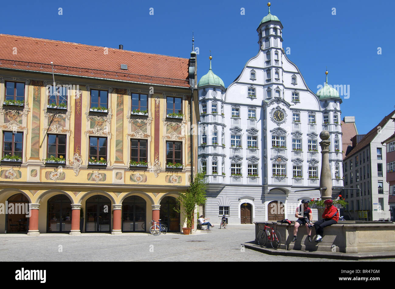 Steuerhaus and town hall, Memmingen, Bavaria, Germany, Europe Stock Photo