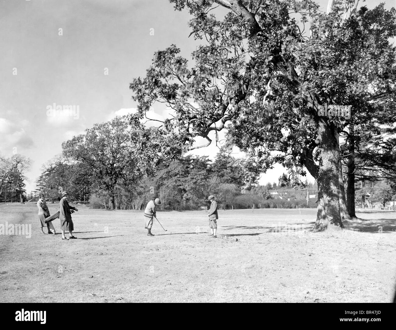 Historical image, playing golf, ca. 1926 Stock Photo