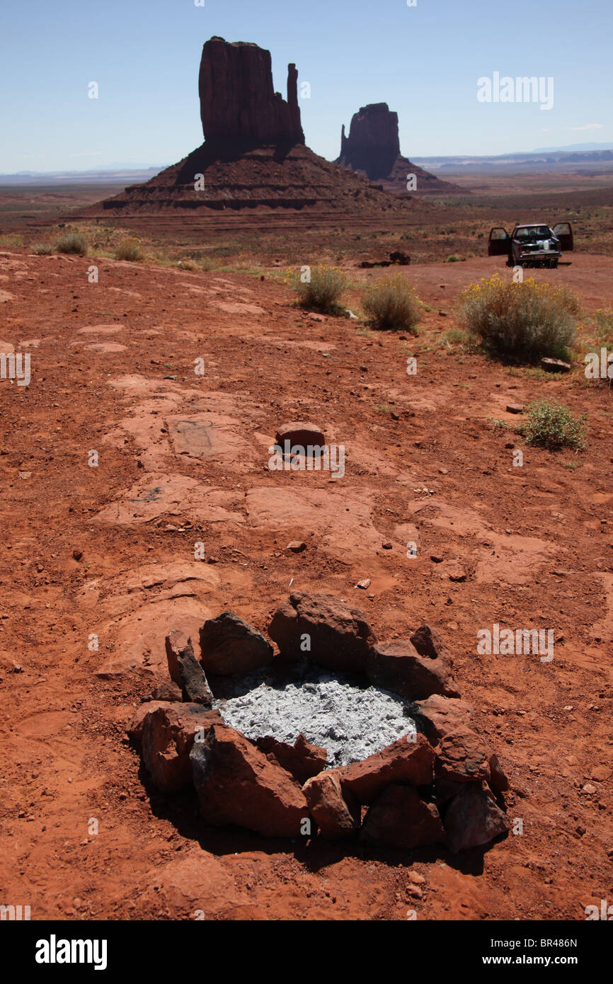 Fire Pit At Campsite In Monument Valley Navajo Tribal Park