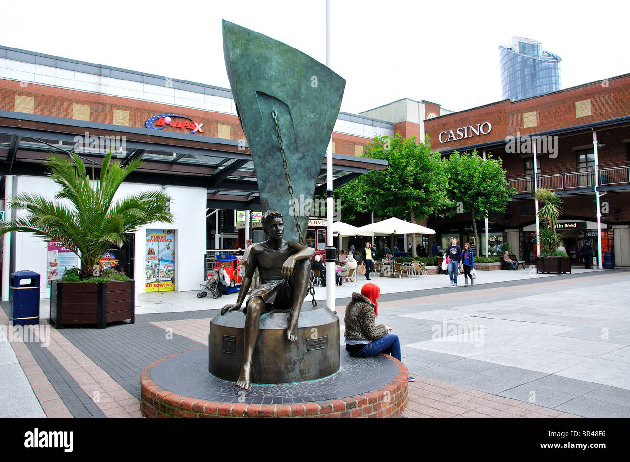 Outlet stores, Gunwharf Quays at Portsmouth Harbour, Portsmouth, Hampshire, England, United Kingdom Stock Photo