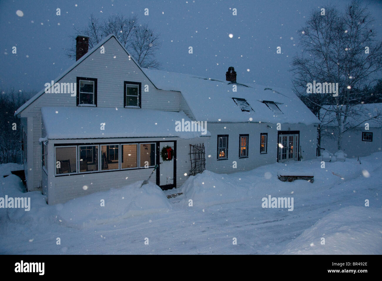House in winter, Lovell, Maine Stock Photo Alamy