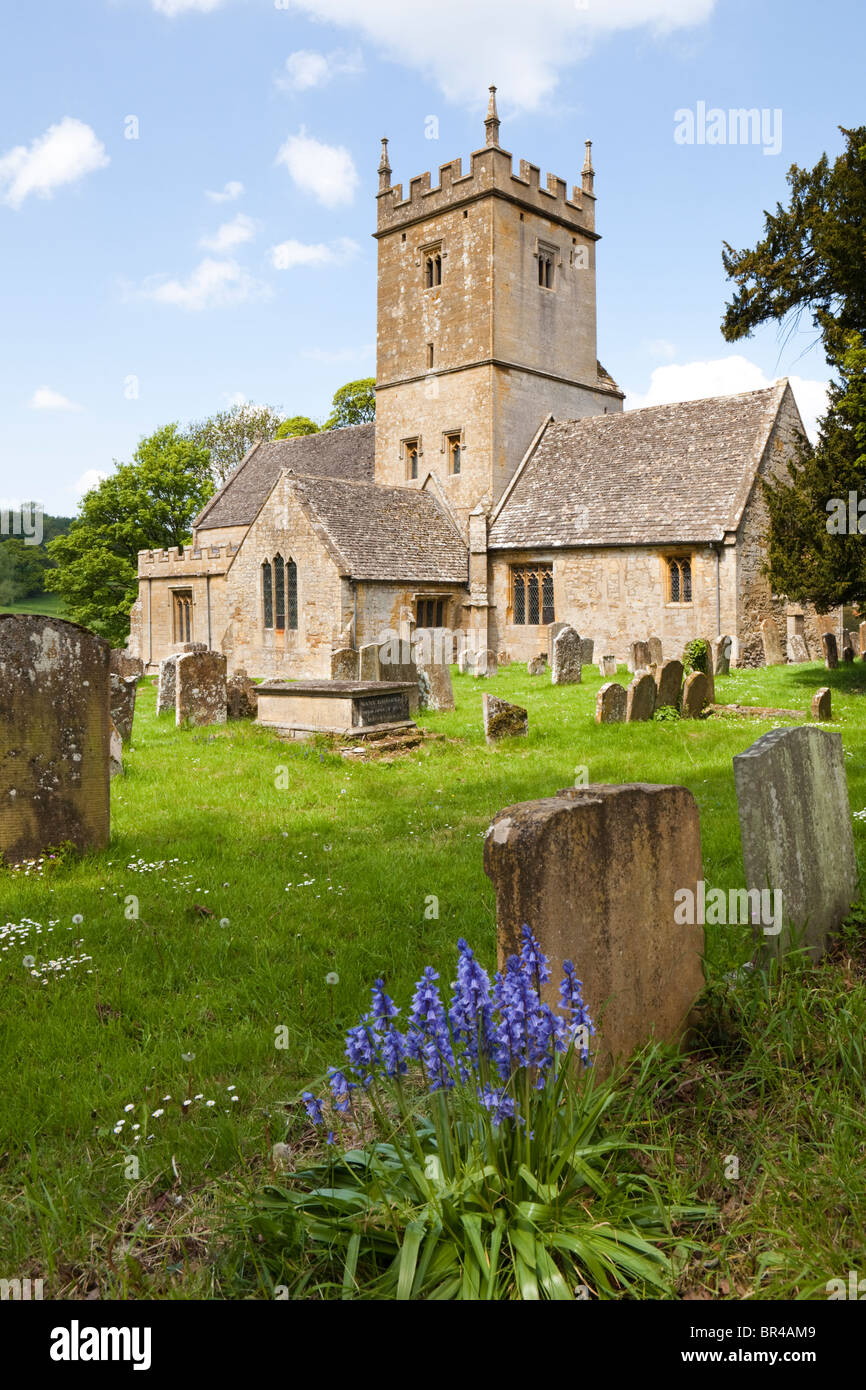 Springtime at St Eadburgha church in the Cotswold village of Broadway, Worcestershire Stock Photo
