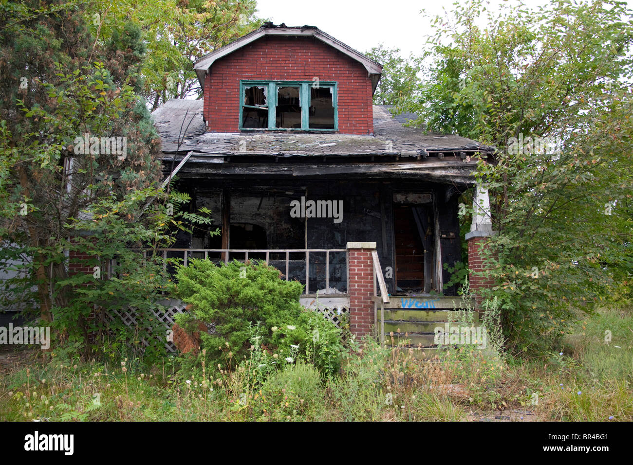 Vacant and burnedout dwelling Detroit Michigan USA Stock Photo Alamy