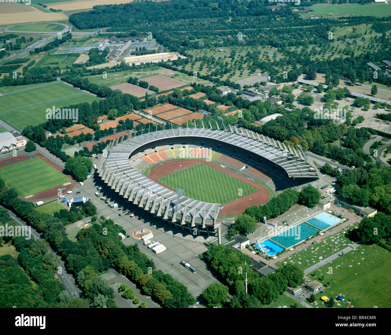 Rhine stadium, Rheinstadion in Duesseldorf, Germany, North Rhine-Westphalia, Duesseldorf Stock Photo