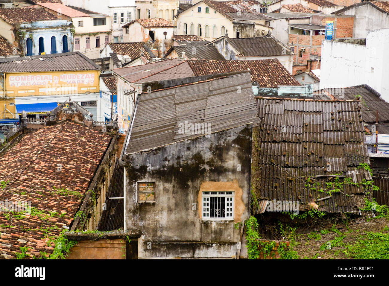 View of a favela near Largo do Pelourinho, Salvador, Brazil. Stock Photo