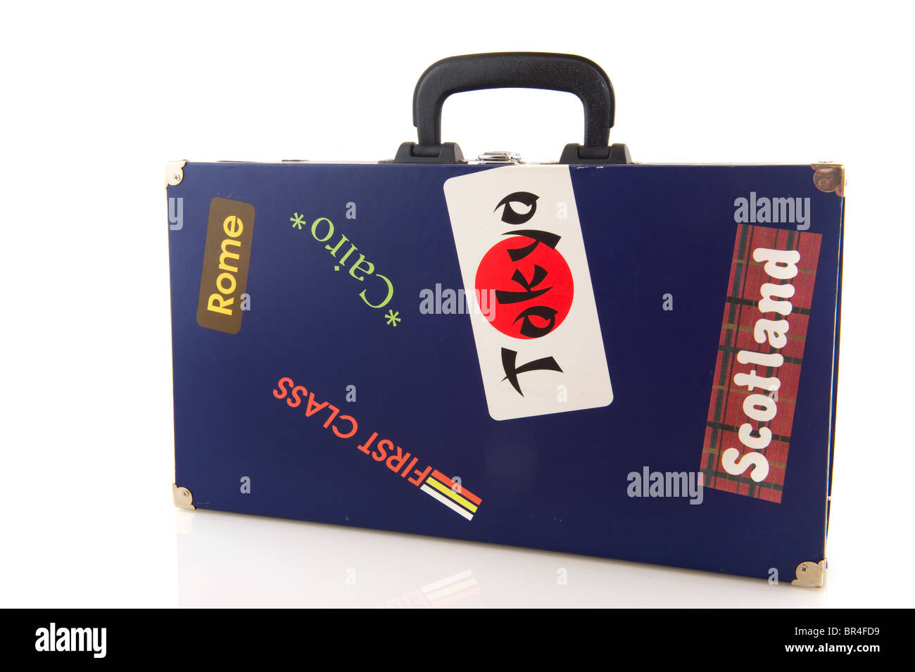 Suitcase for travel around the whole world Stock Photo Alamy