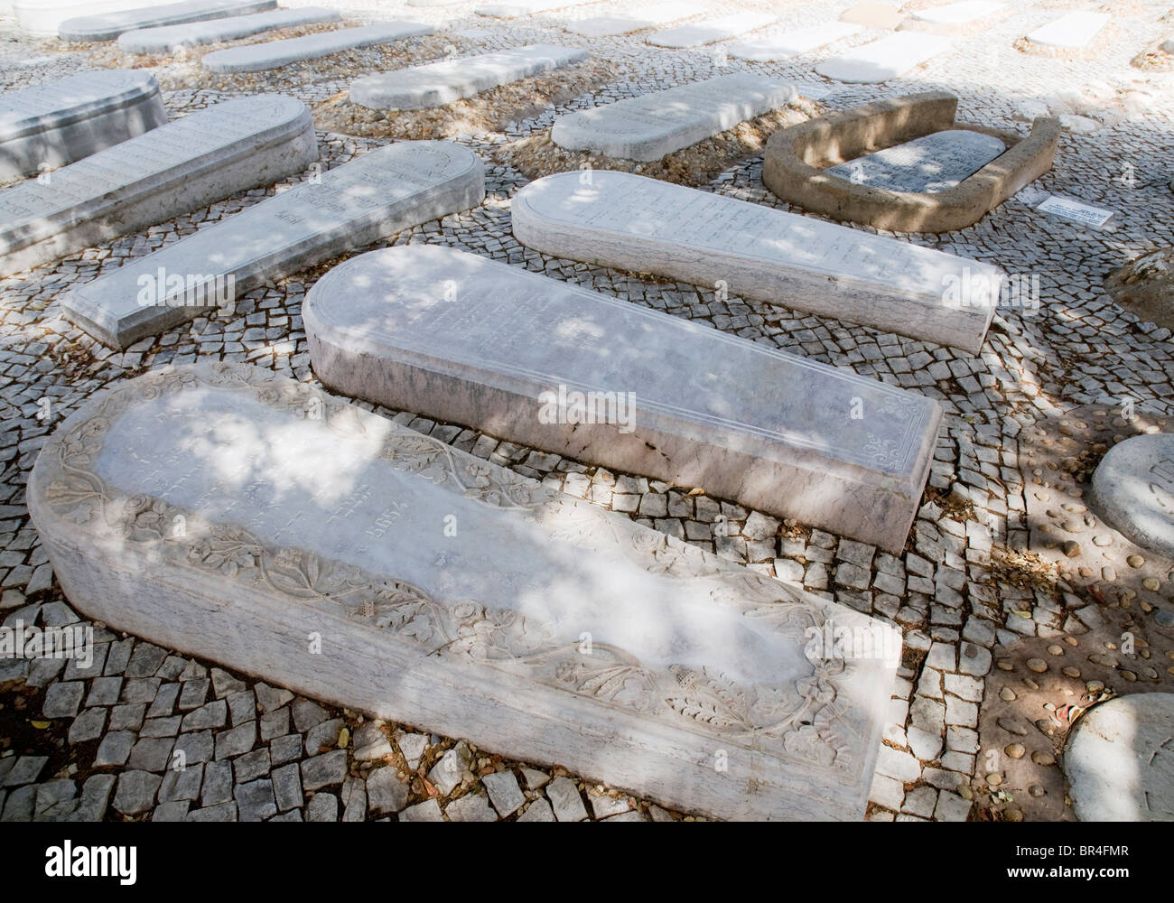 Gravestones in the Jewish Cemetery in Faro, in southern Portugal's Algarve province Stock Photo