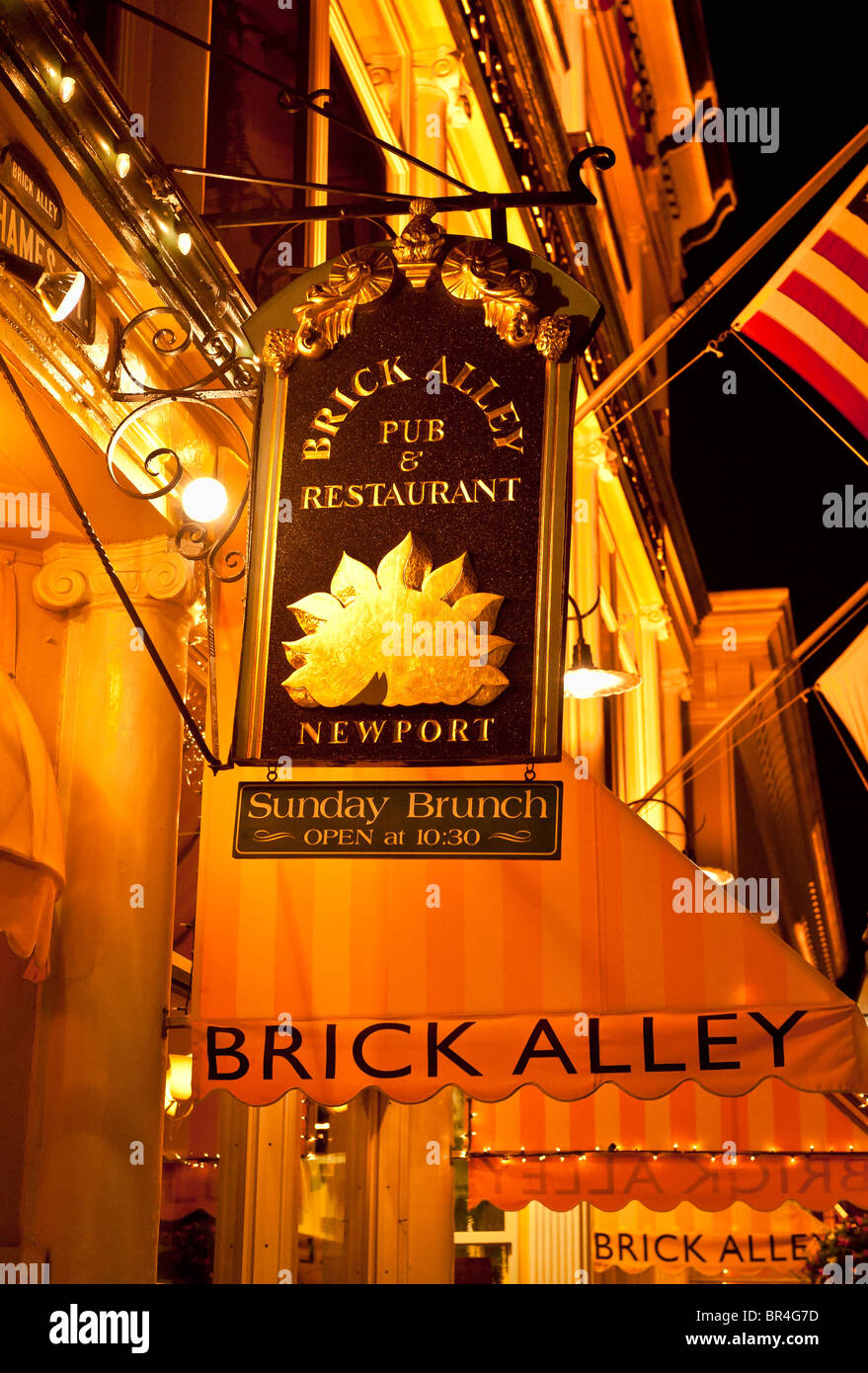 Brick Alley restaurant, Newport, Rhode Island, RI Stock Photo Alamy