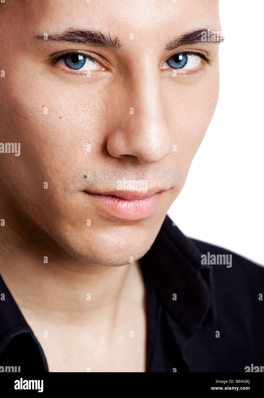 Portrait young satisfied man Cut Out Stock Images & Pictures - Alamy