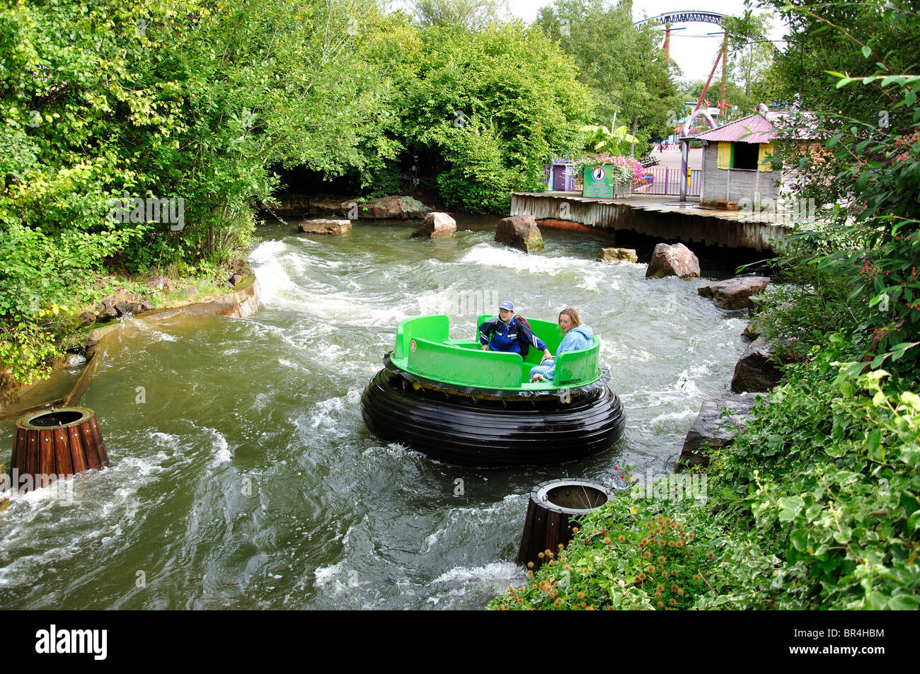Rumba Rapids Ride, Thorpe Park Theme Park, Chertsey, Surrey, England, United Kingdom Stock Photo
