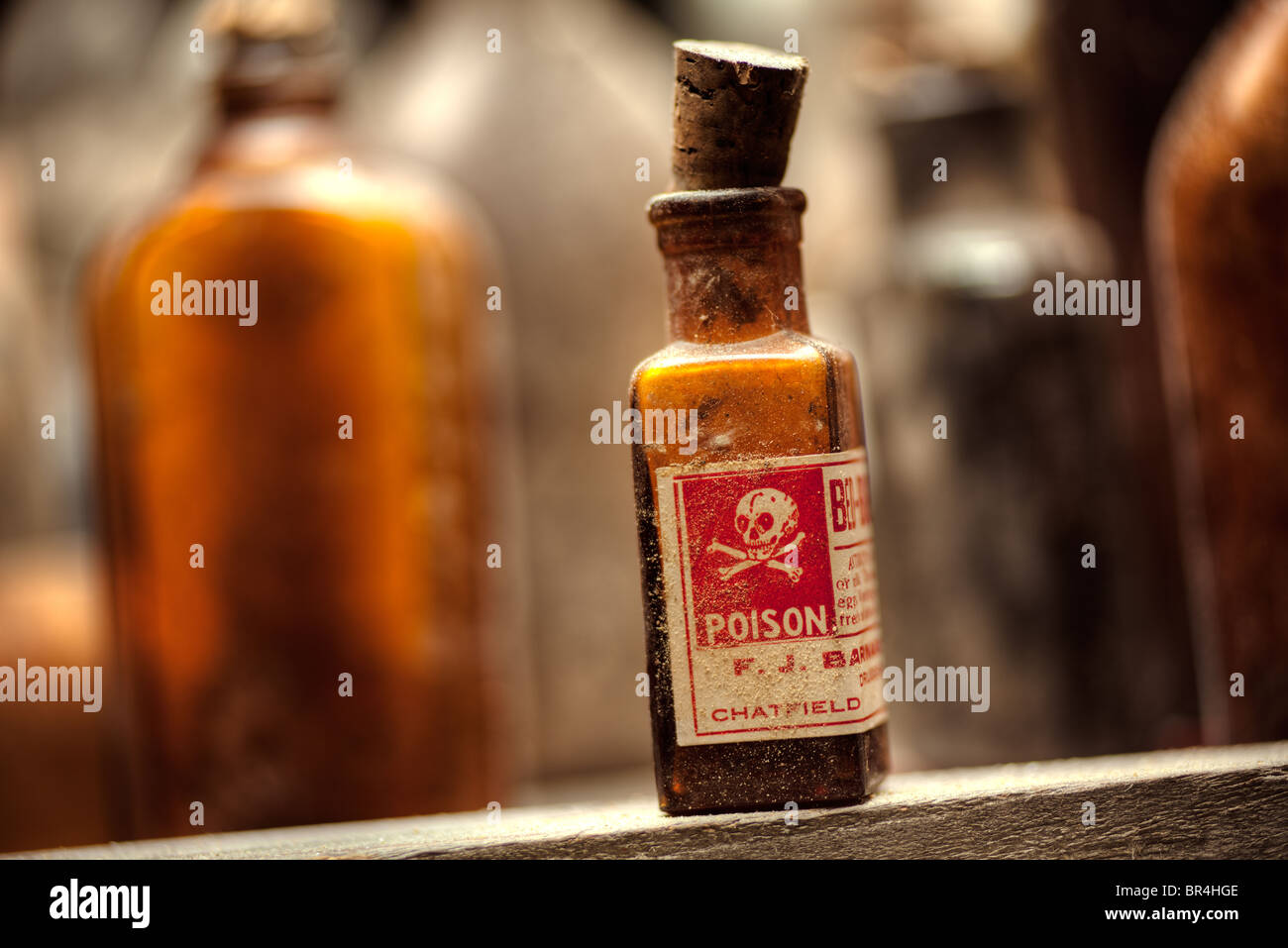 Poison bottles still-life Stock Photo