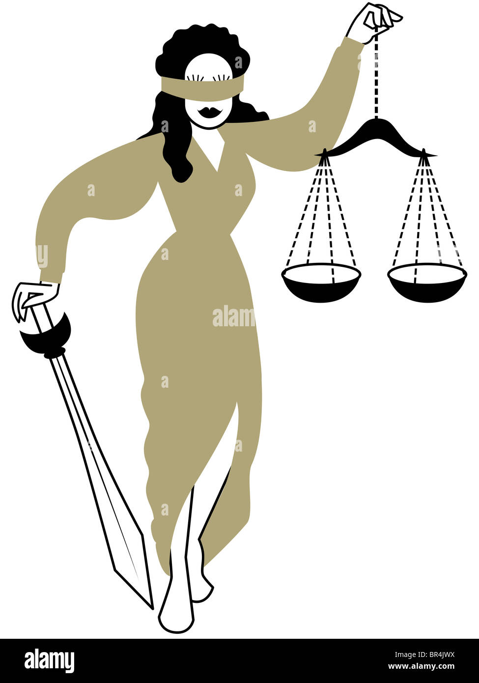 Illustration hand holding scales justice hi-res stock photography