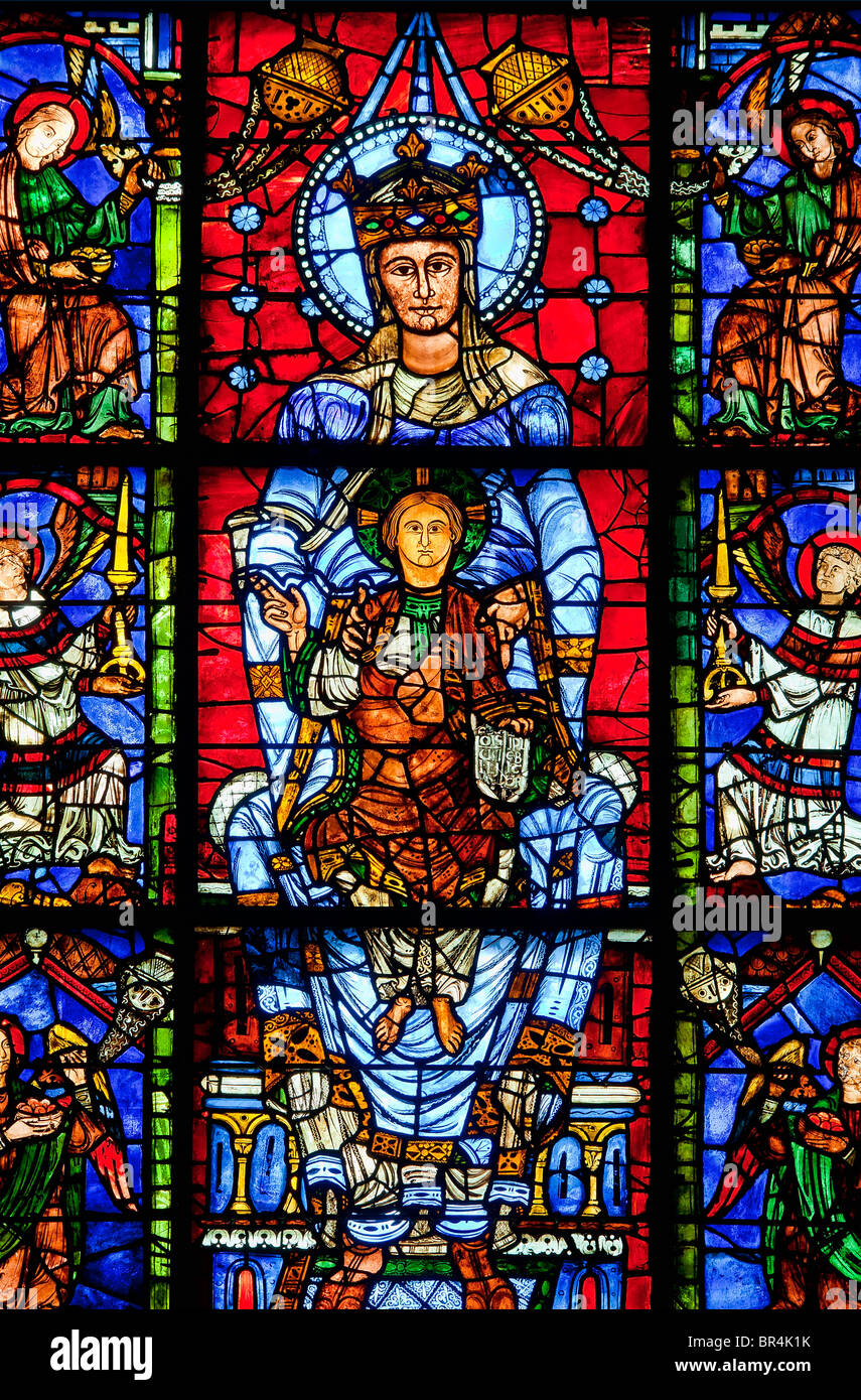 Chartres Nativity Virgin And Child And Angels Chartres Cathedral