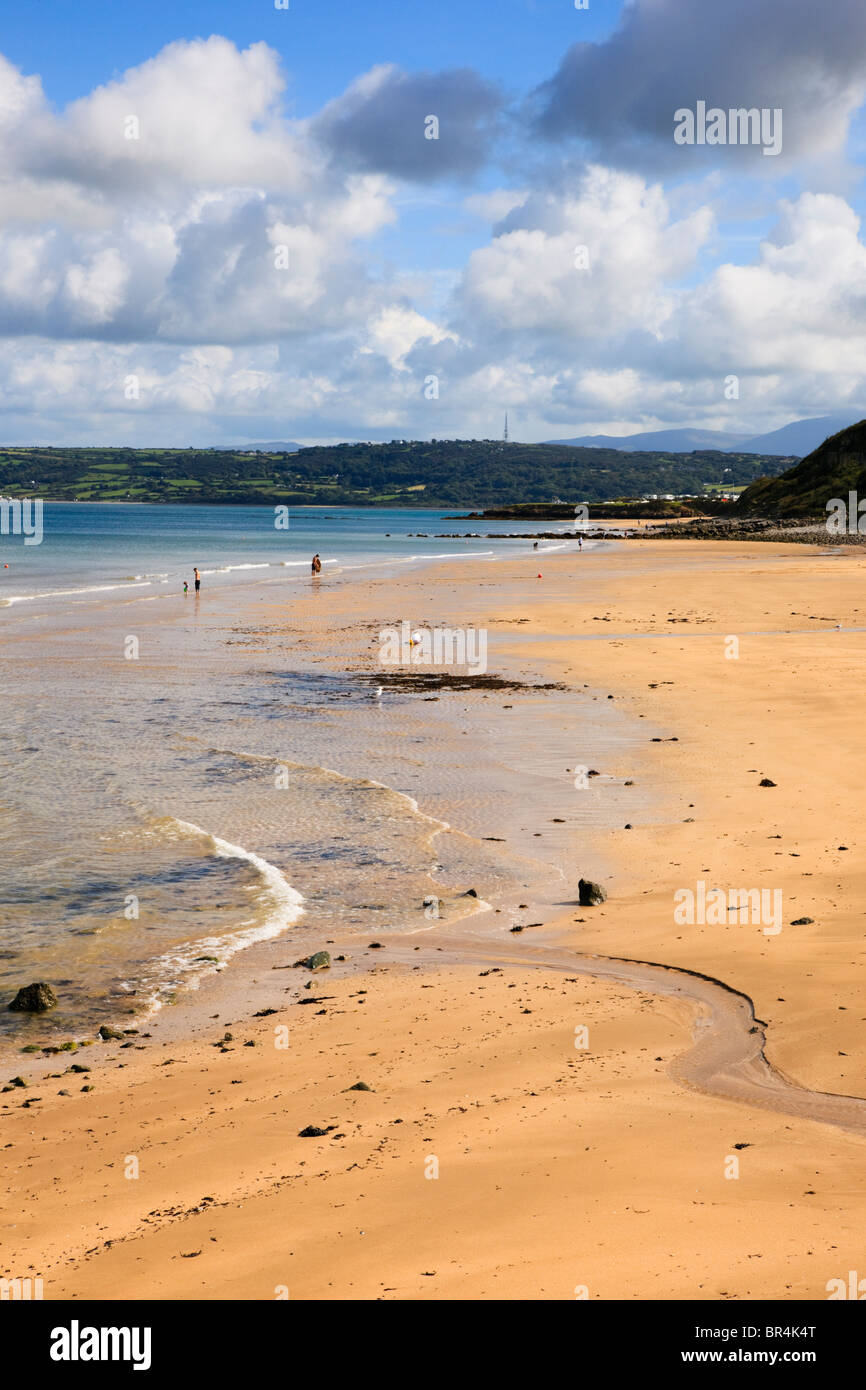 Benllech, Isle of Anglesey, North Wales, UK, Europe. View along quiet, sandy, blue flag beach