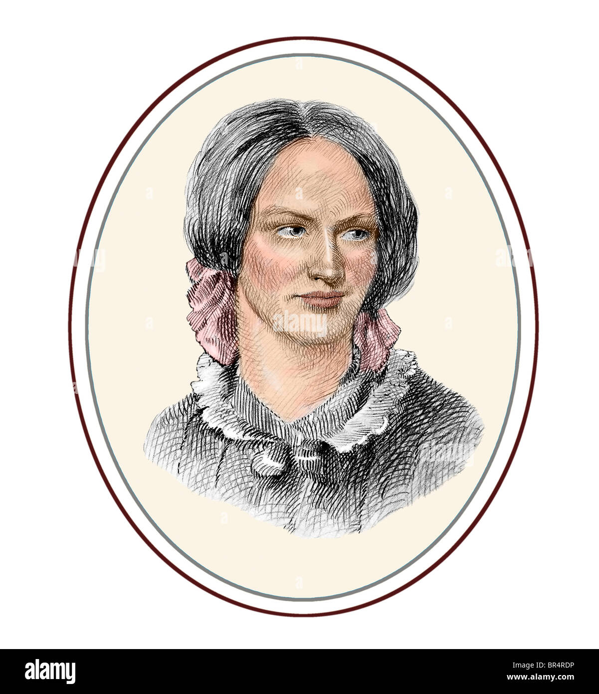 Charlotte Bronte portrait Stock Vector