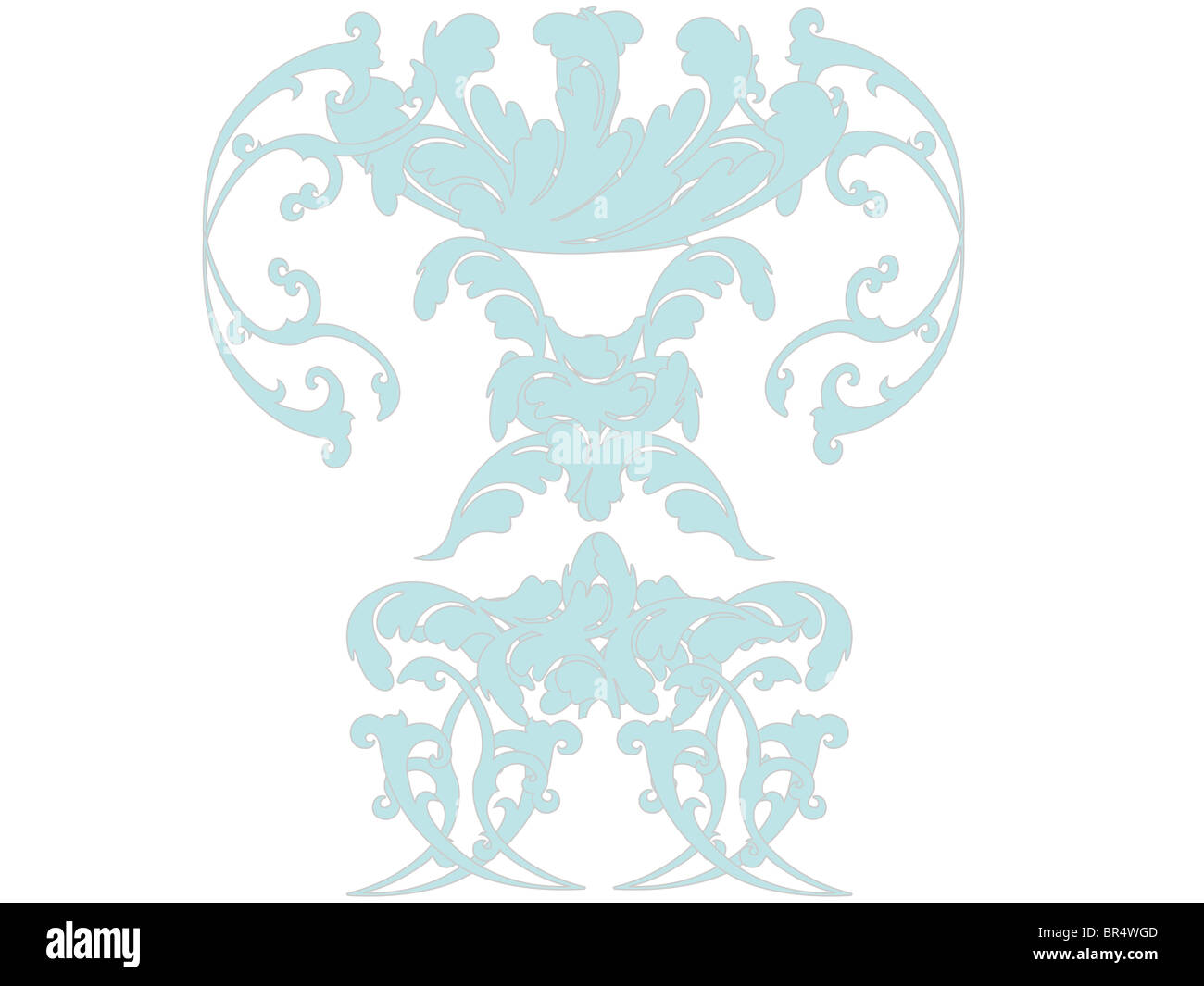 A decorative repetitive damask form created in a soft blue Stock Photo ...