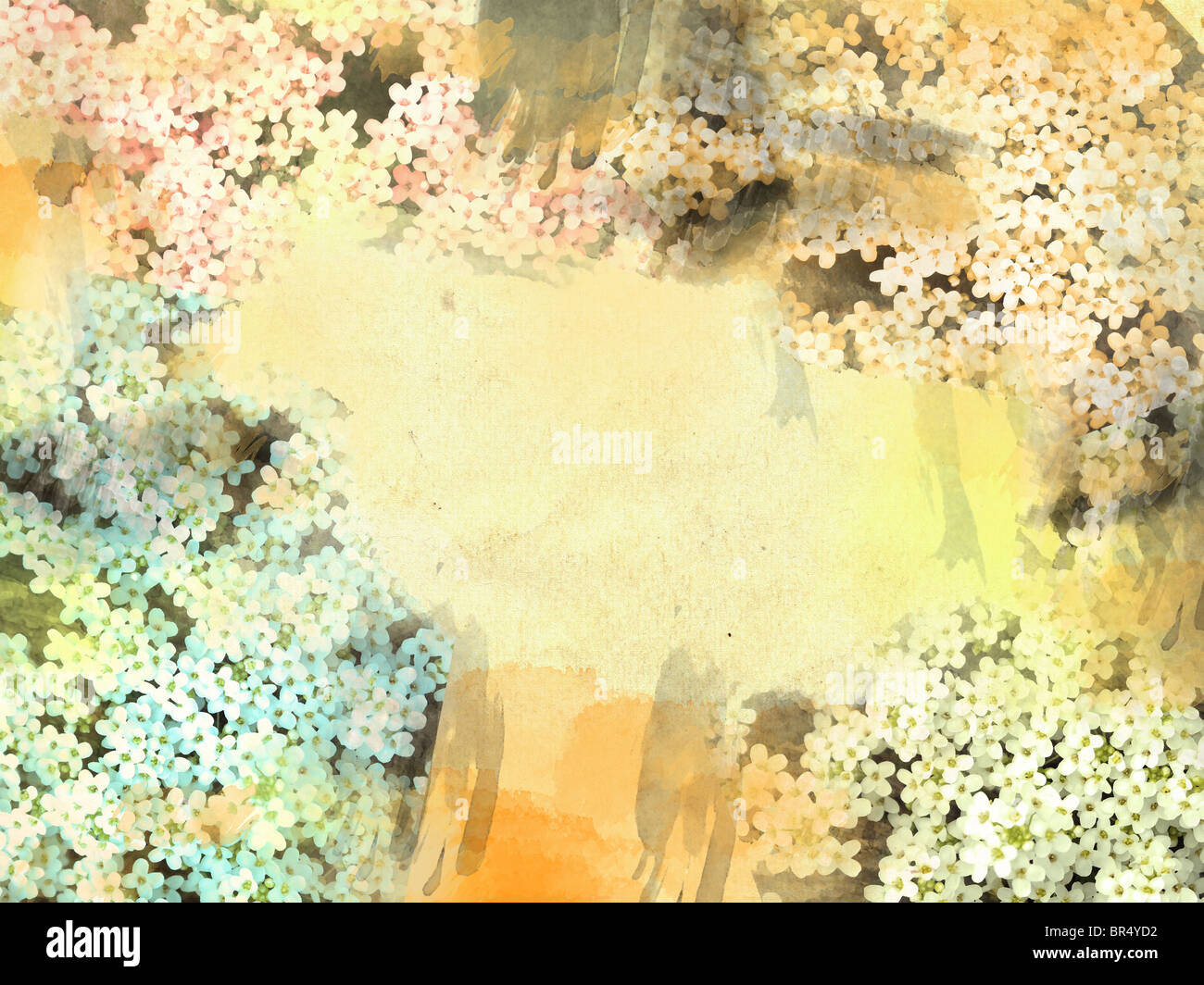 There are white flowers on grunge background Stock Photo - Alamy