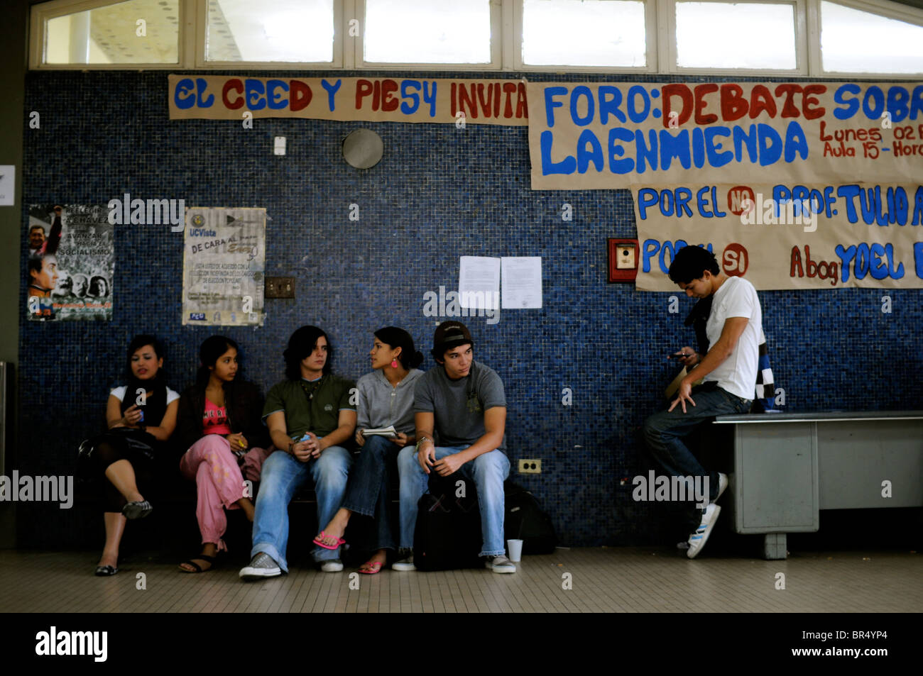 university students pass time in Caracas Venezuela. Stock Photo