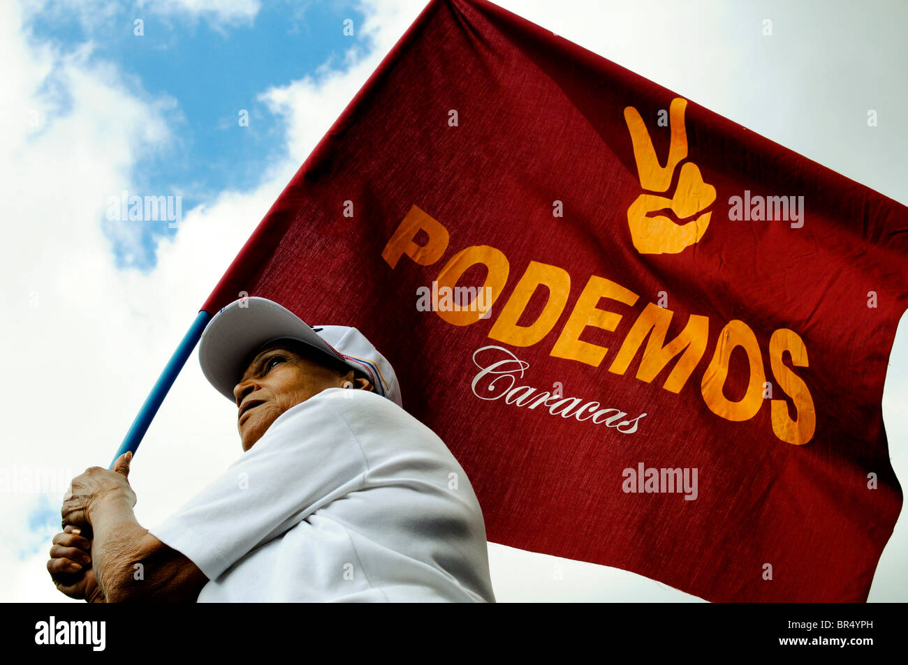 Venezuelans march in opposition of Hugo Chavez in Caracas Venezuela. Stock Photo