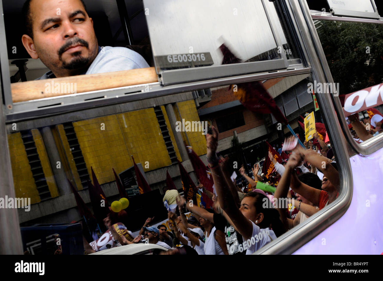 Venezuelans march in opposition of Hugo Chavez in Caracas Venezuela. Stock Photo
